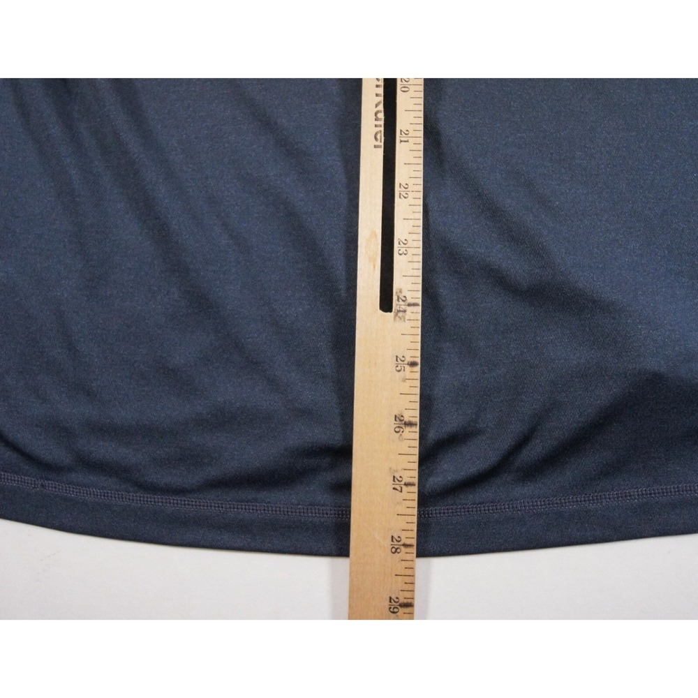 Qor Shirt Mens Large Blue Short Sleeve 1/4 Zip Collared Polartec Adult FLAW*** - Picture 12 of 12